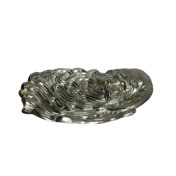 Vintage International Silver Co. Santa Clause Silver Plated Candy Dish Tray 8" - Picture 7 of 9